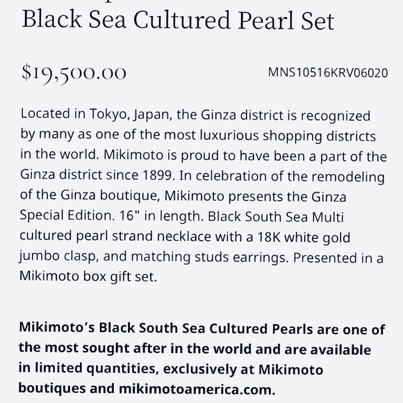 MIKIMOTO Ginza SpecialEdition MultiBlack Sea Cultured Pearl Set Retail US$19.500 - Picture 11 of 15